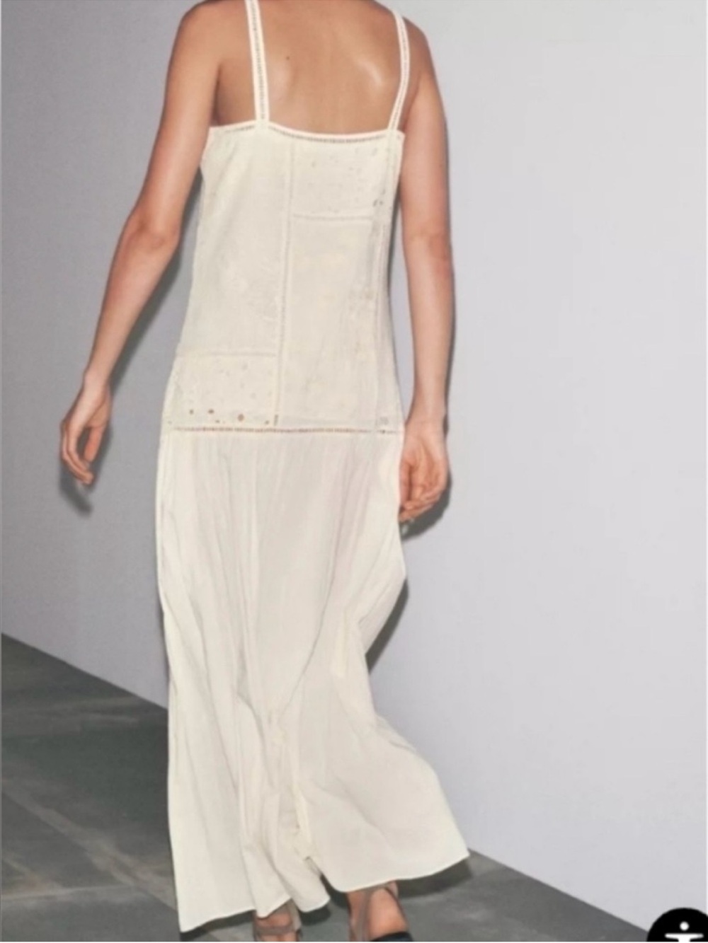 Zara Cream Patchwork Embroidered Dress S - Picture 4 of 8